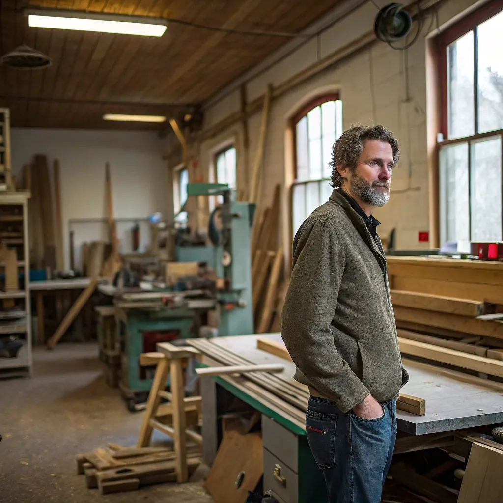 William Carter in his workshop